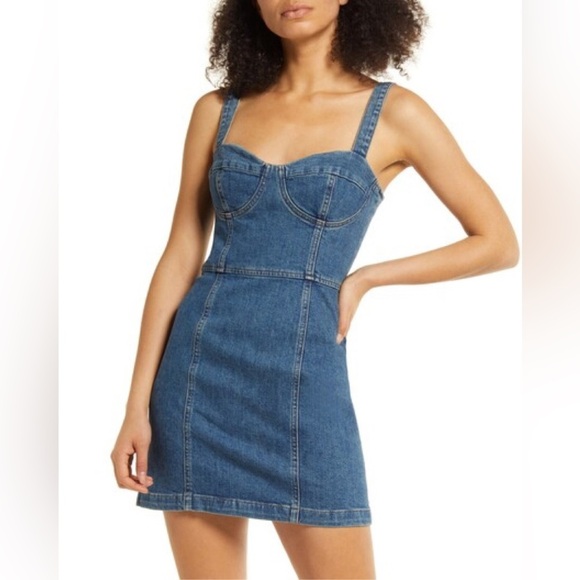 Reformation Nikki Bustier Mini Denim Dress Women’s Size 4 – Like New - Picture 2 of 9